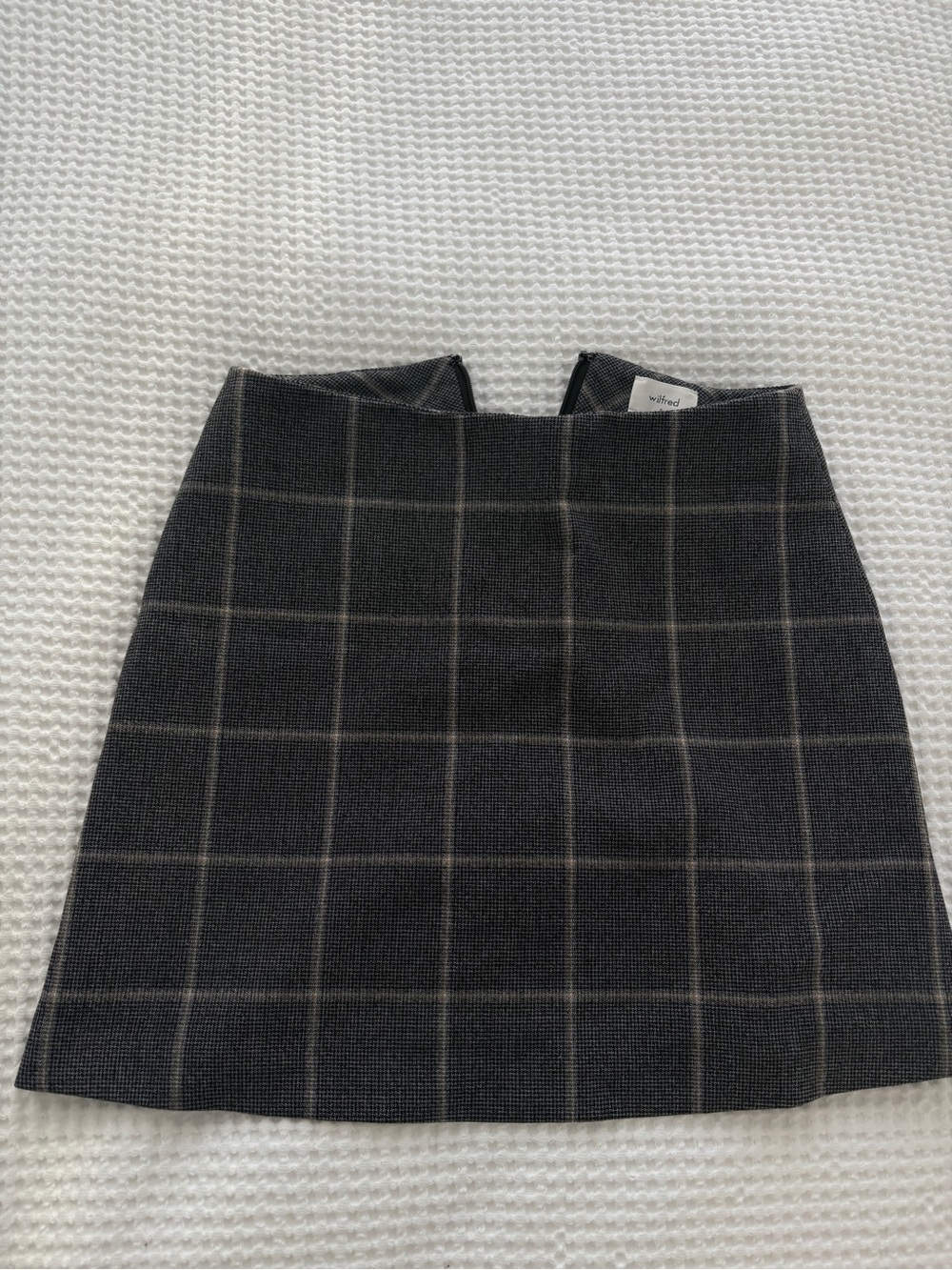 Wilfred Charcoal Plaid Mini Skirt